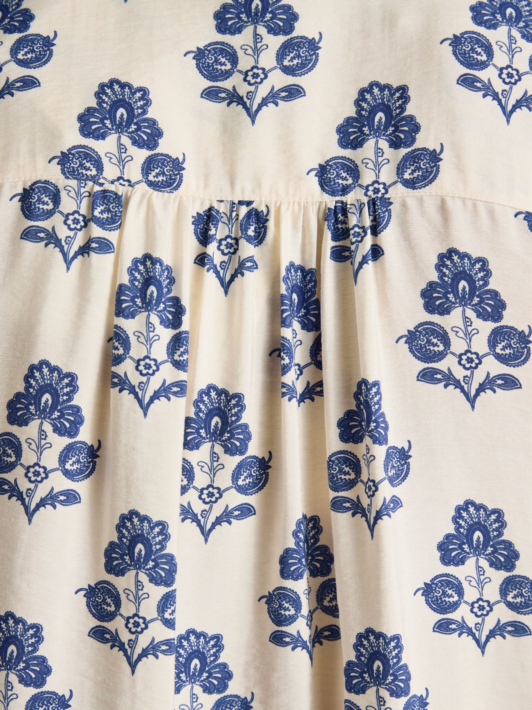 Juliet Cream Foulard Satin Lace Trim Blouse - Image 7 of 8