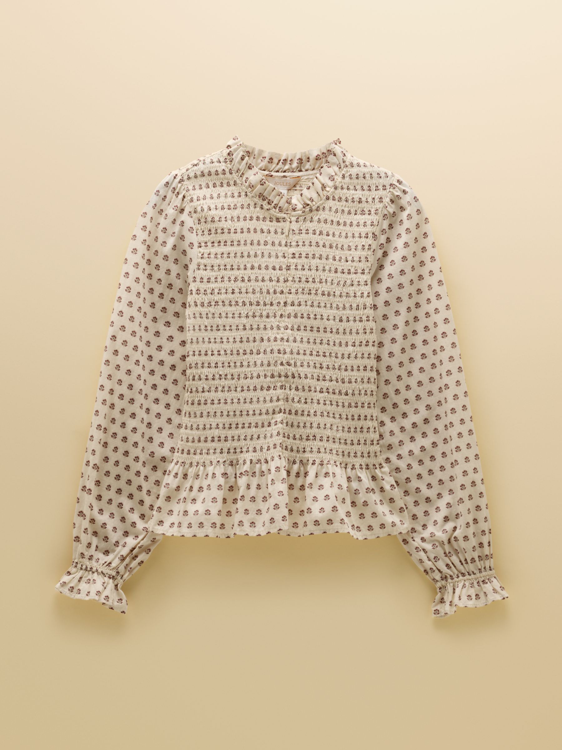 Zoe Cream Ditsy Long Sleeved Smocked Blouse - Image 11 of 11 Zoe Cream Ditsy Long Sleeved Smocked Blouse - Image 11 of 11