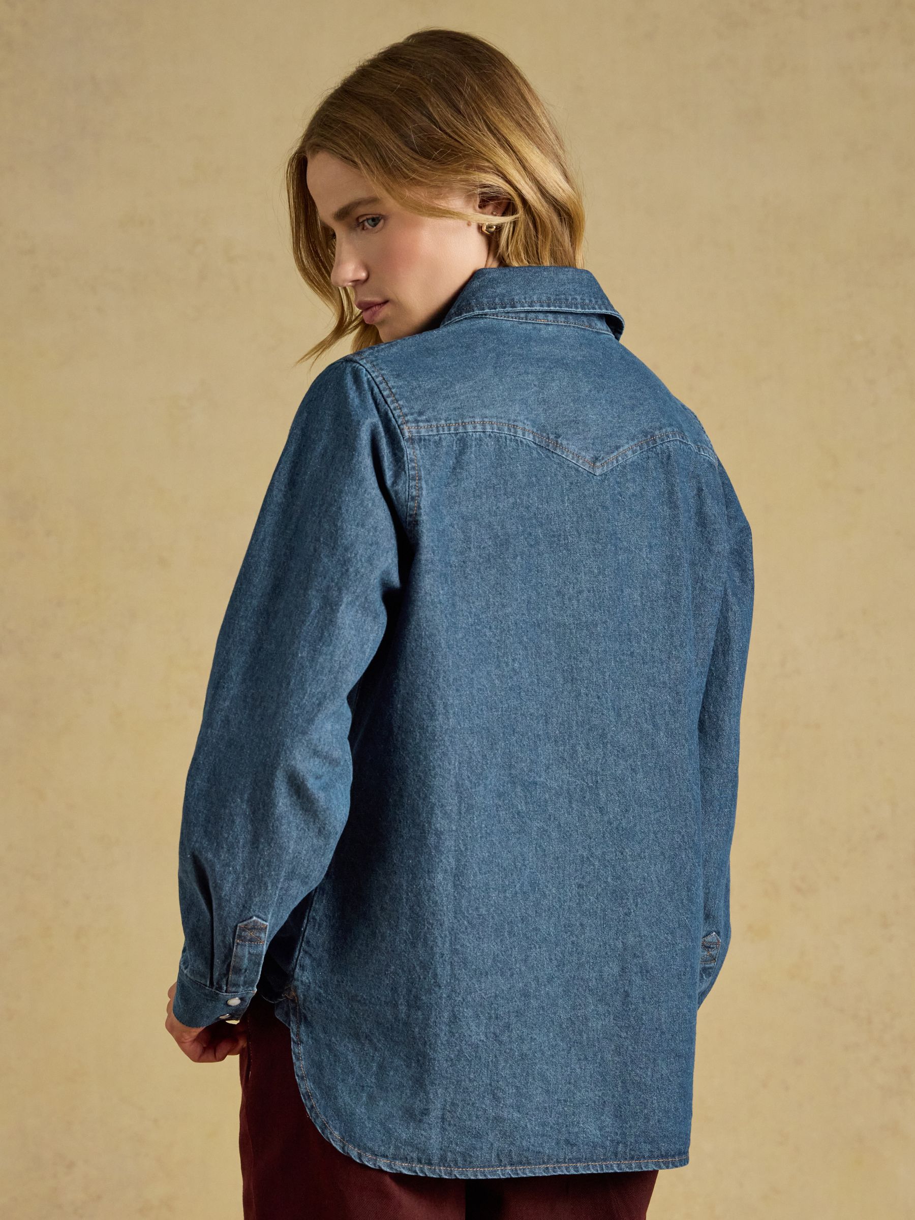 Denim Blue Relaxed Fit Shirt - Image 2 of 7 Denim Blue Relaxed Fit Shirt - Image 2 of 7