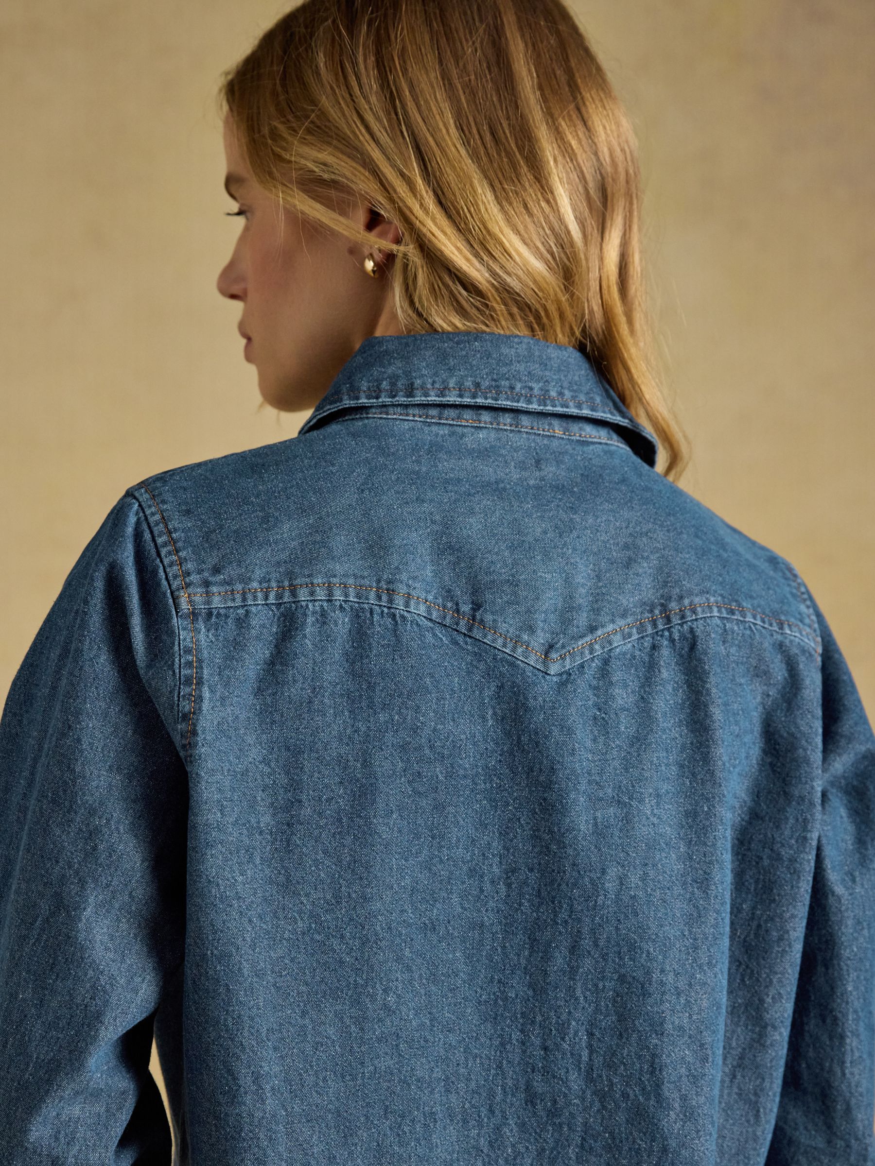 Denim Blue Relaxed Fit Shirt - Image 4 of 7