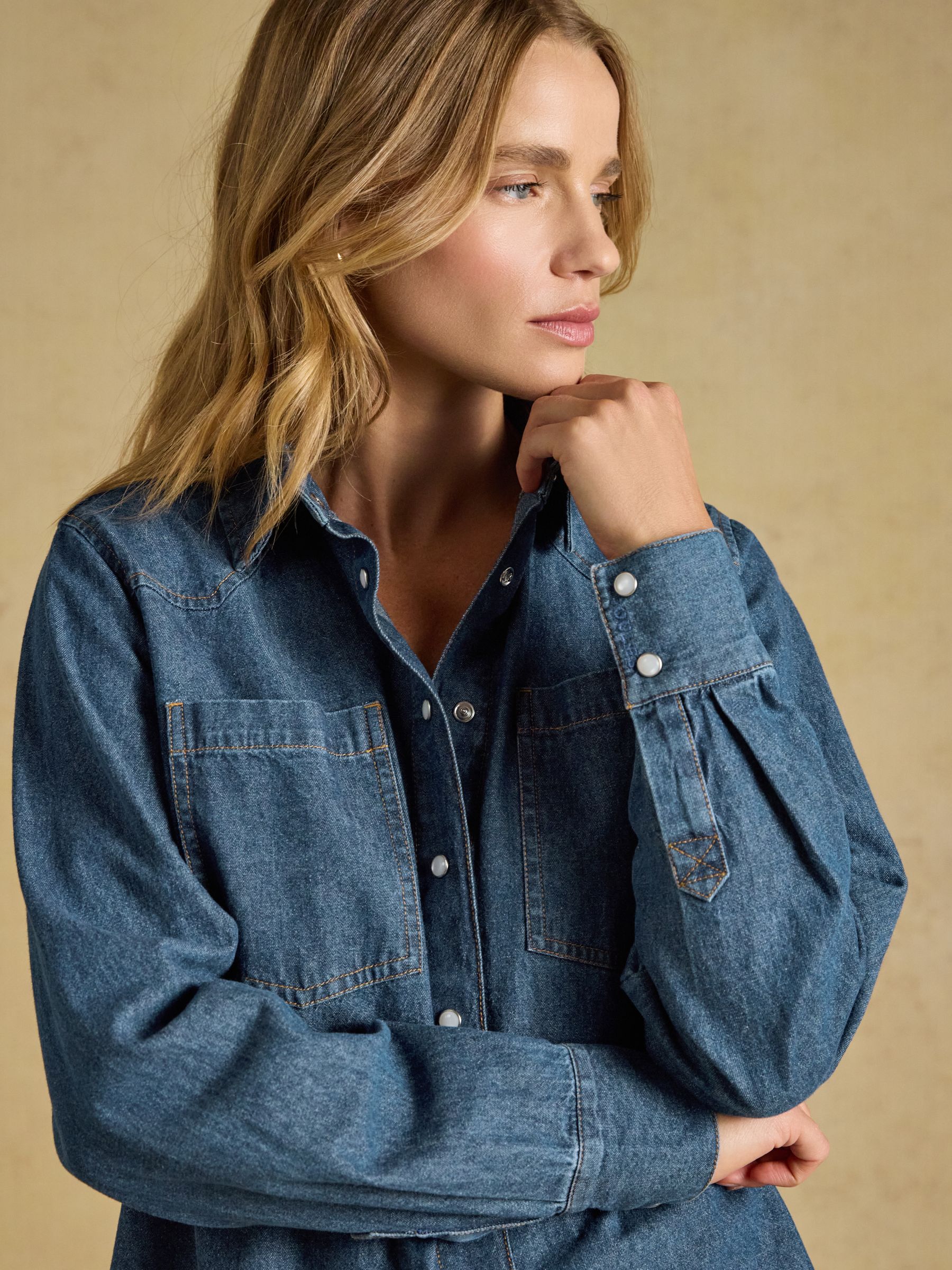 Denim Blue Relaxed Fit Shirt - Image 6 of 7