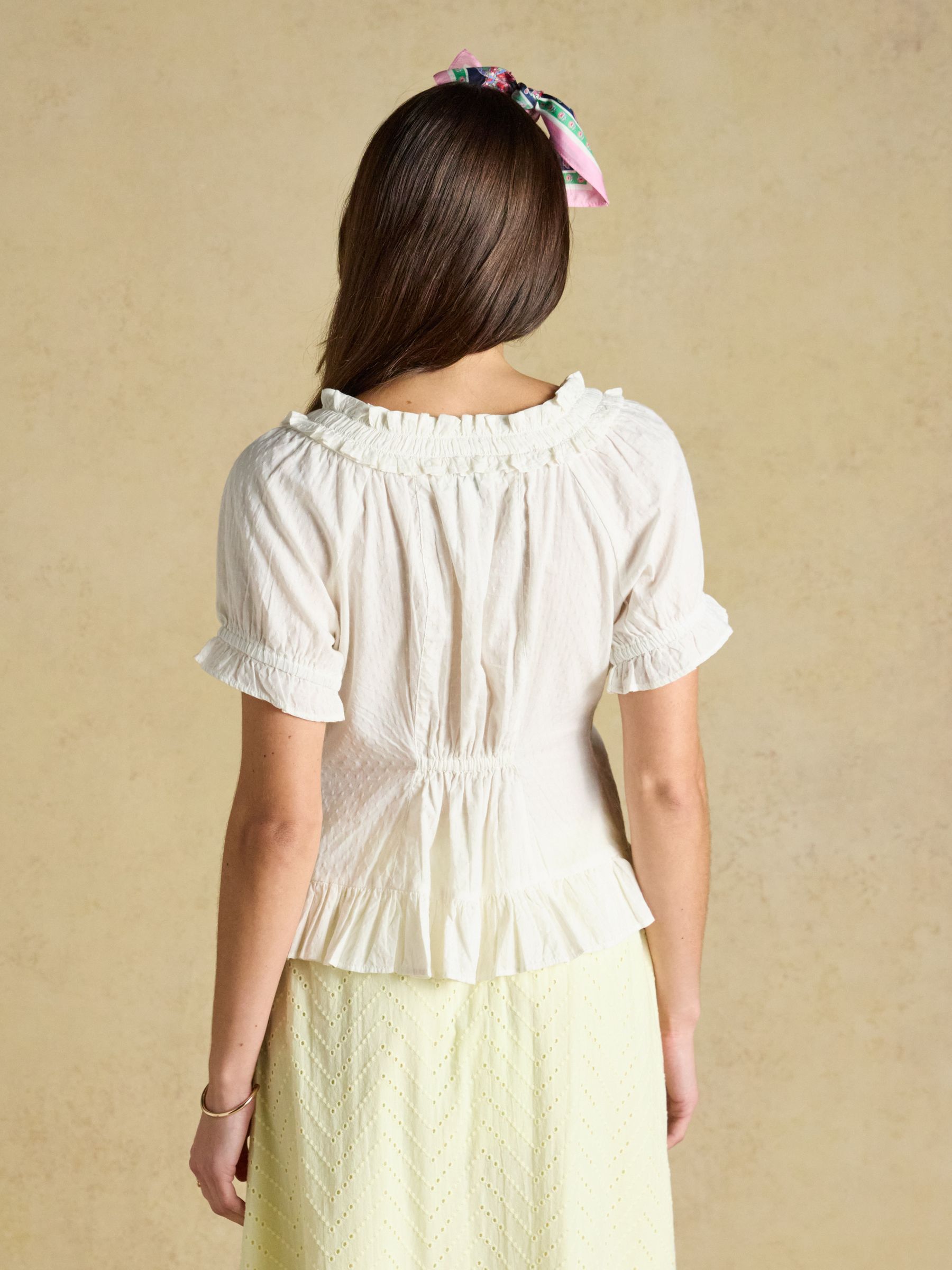 Lillie Cream Frill Neck Blouse - Image 4 of 10