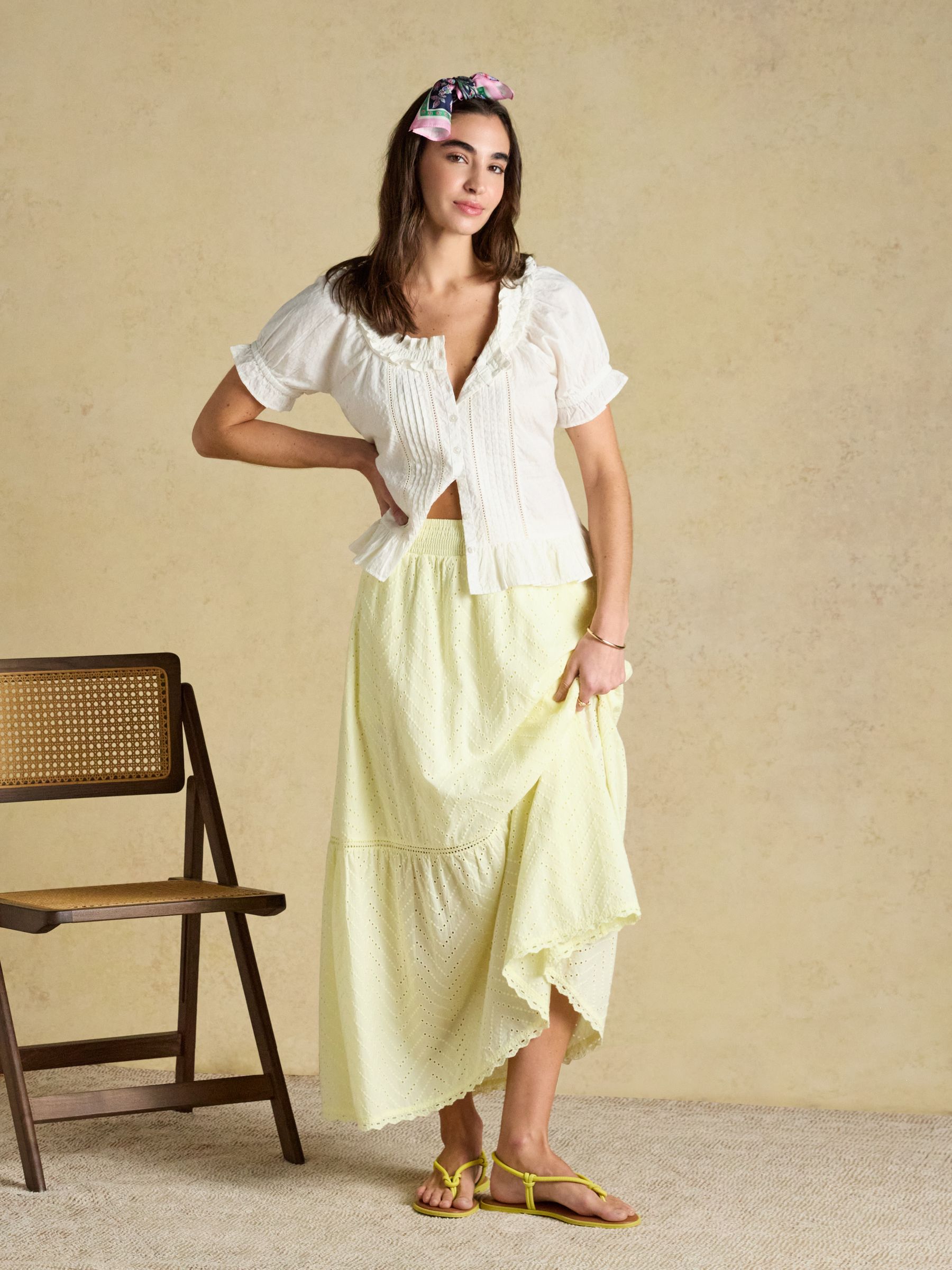 Lillie Cream Frill Neck Blouse - Image 5 of 10