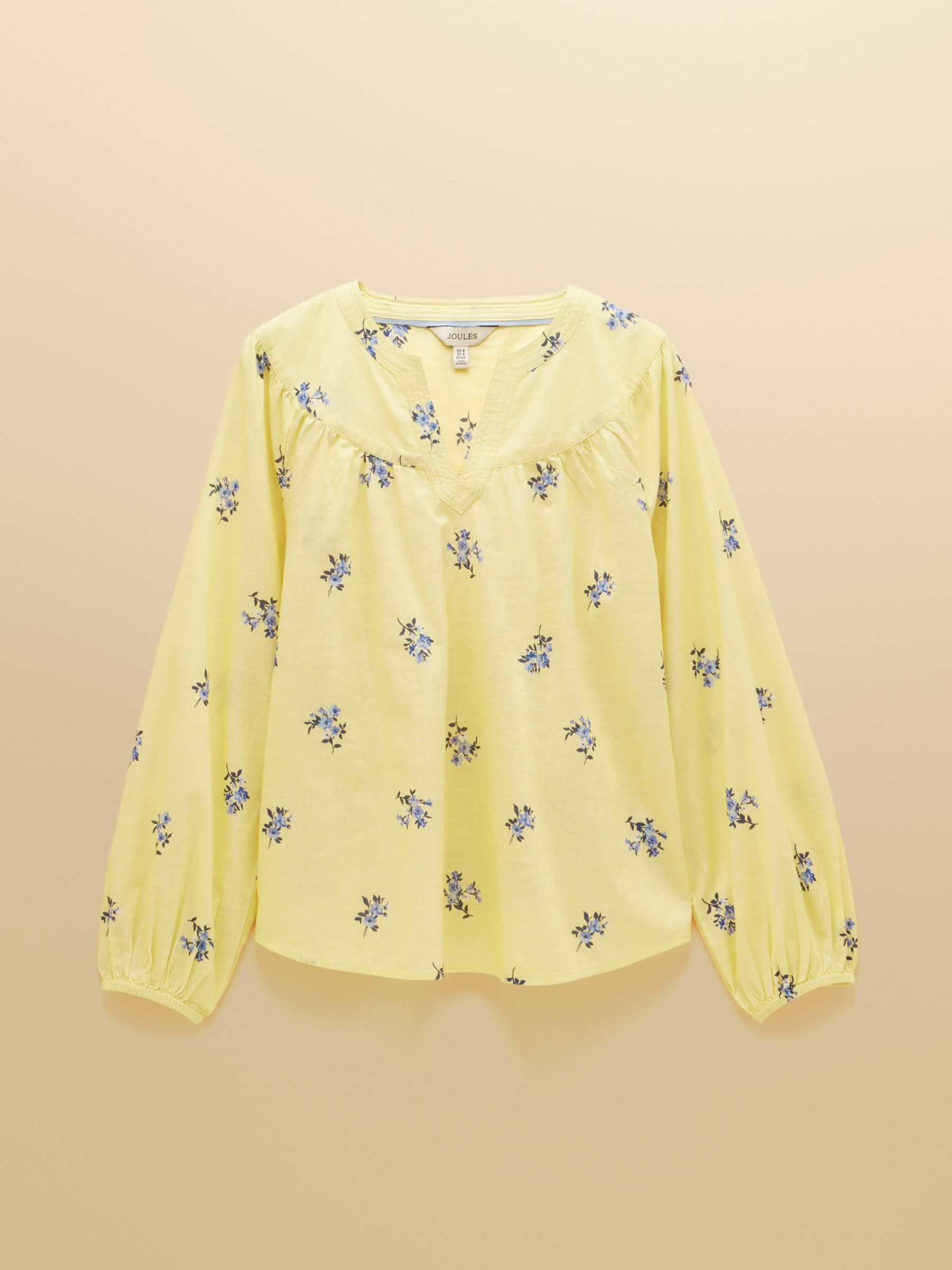 Tilda Yellow Floral V Neck Popover Long Sleeve Blouse - Image 7 of 7