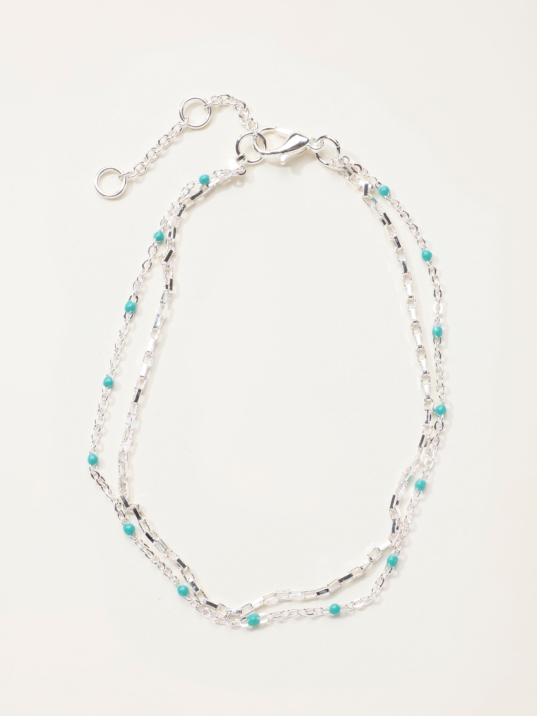 Silver Tone Layered Anklet - Image 1 of 2
