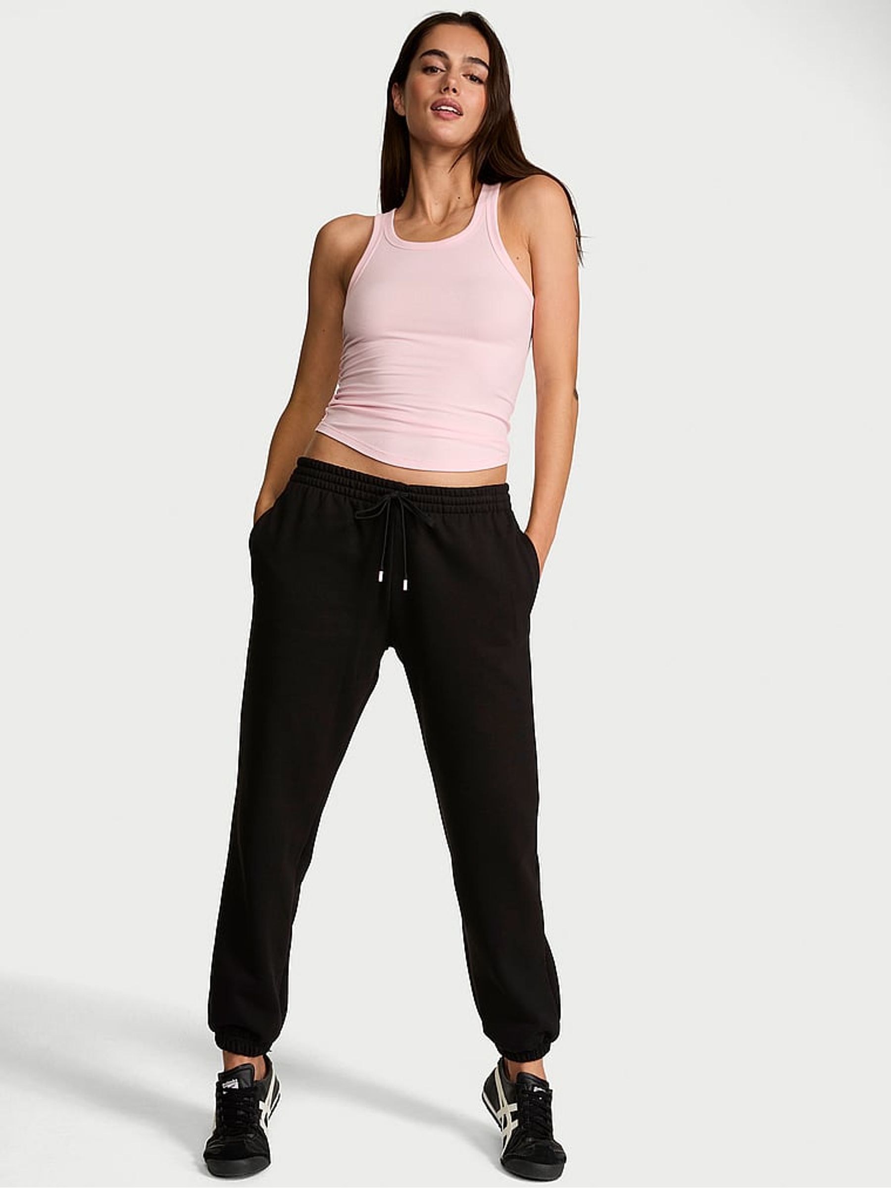 Pure Black Fleece Joggers - Image 1 of 2