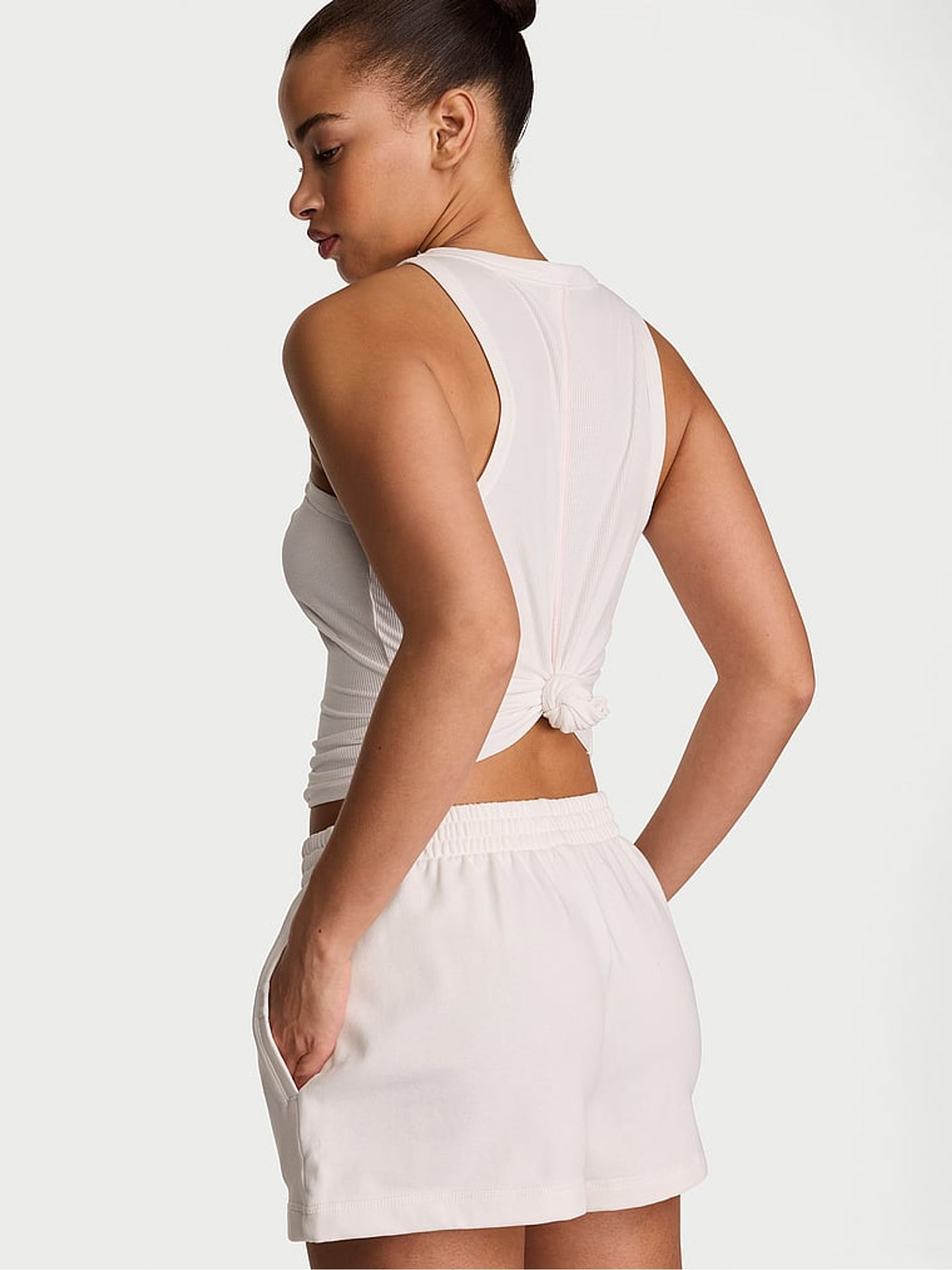 Coconut White Terry Shorts - Image 2 of 2