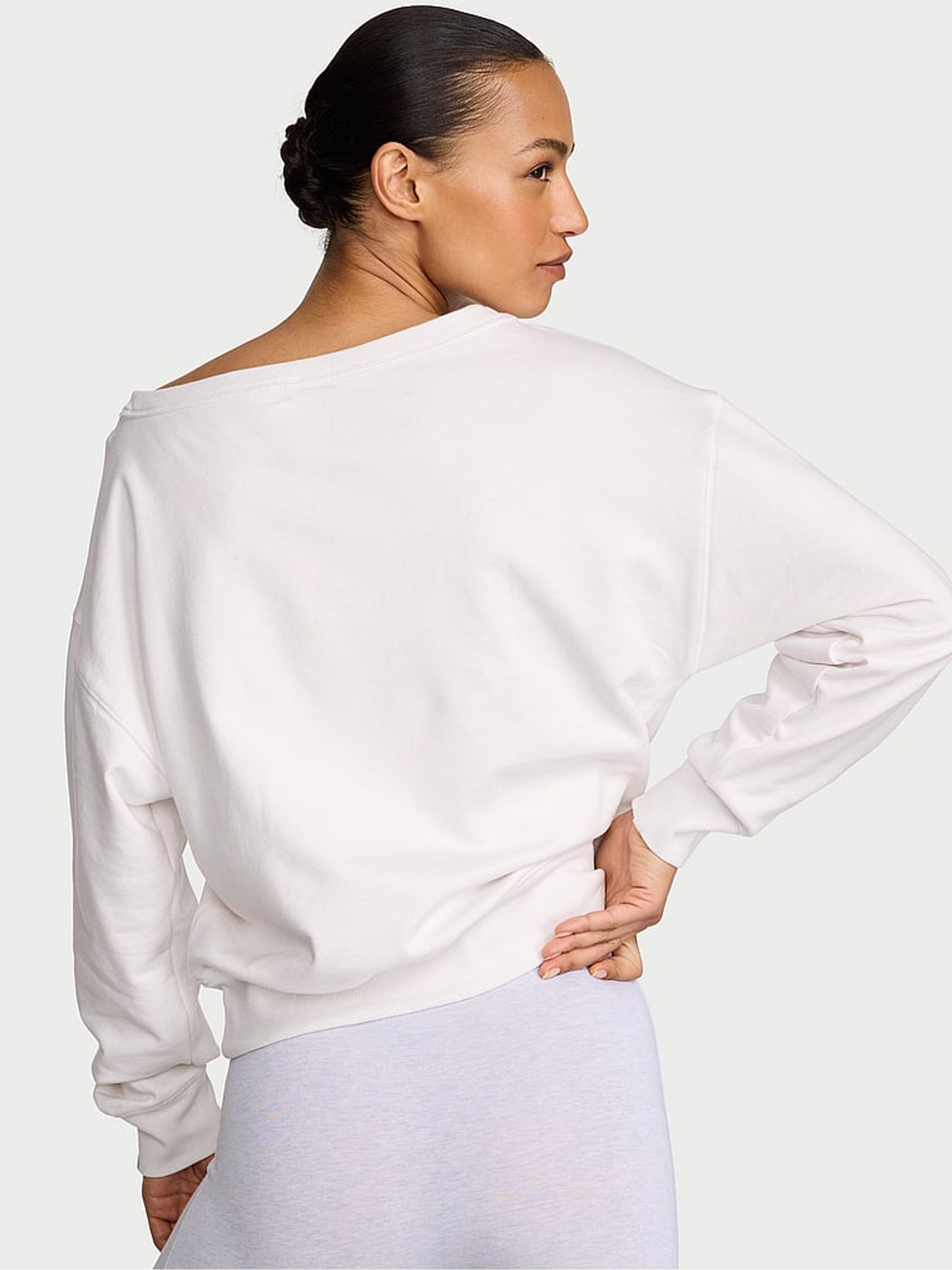 Coconut White Bridal Terry Boatneck Sweatshirt - Image 2 of 2