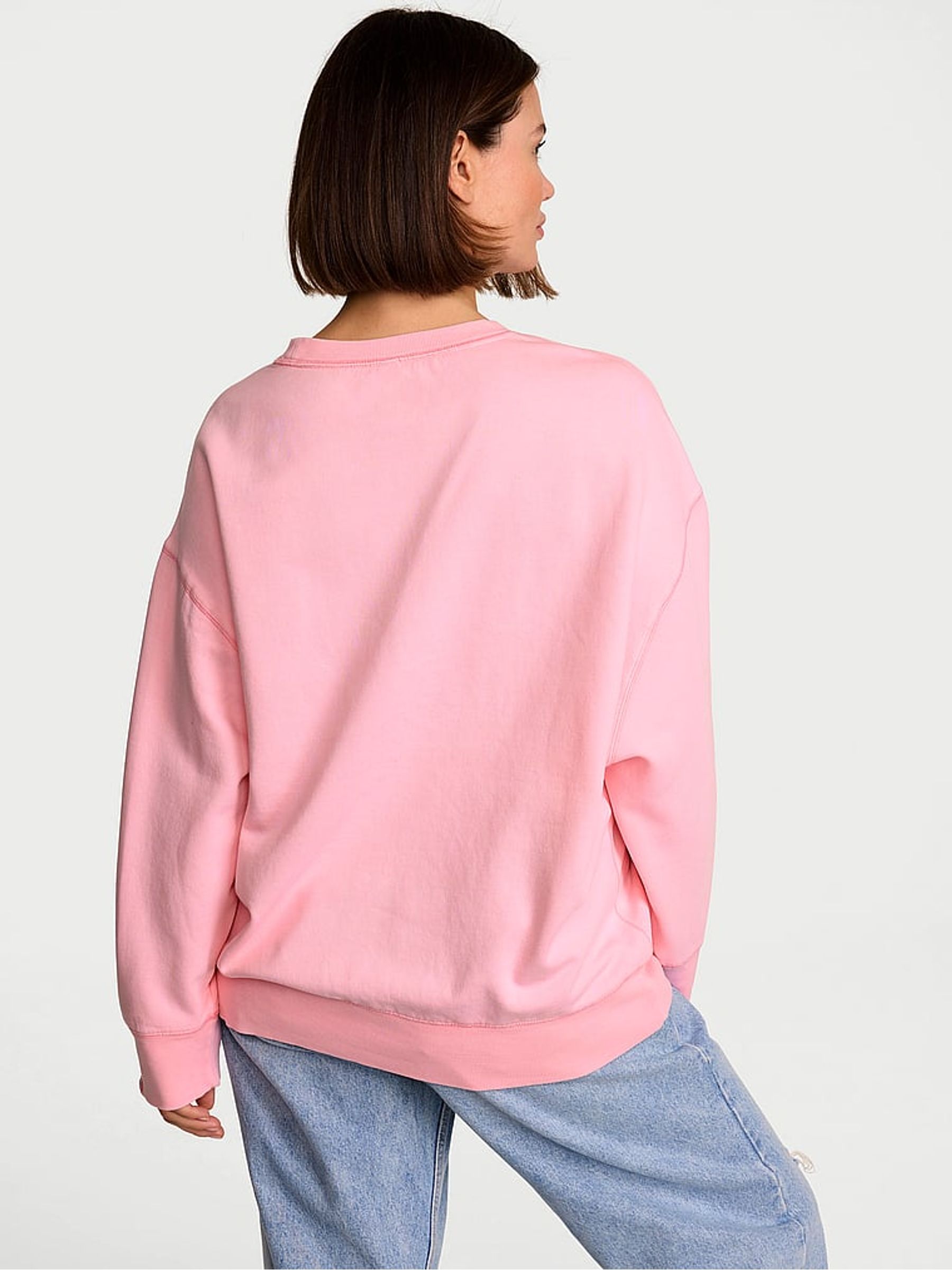 Victoria Pink Fleece Oversized Crewneck Sweatshirt - Image 2 of 2 Victoria Pink Fleece Oversized Crewneck Sweatshirt - Image 2 of 2