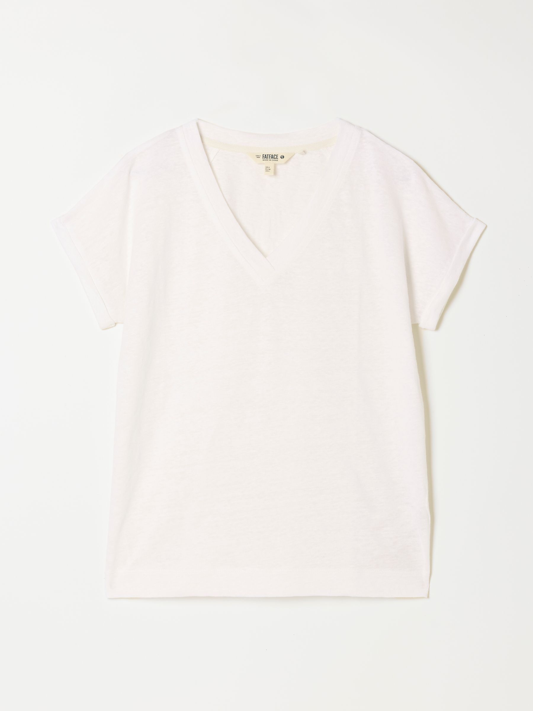 Lauren White Linen V Neck T Shirt - Image 6 of 6