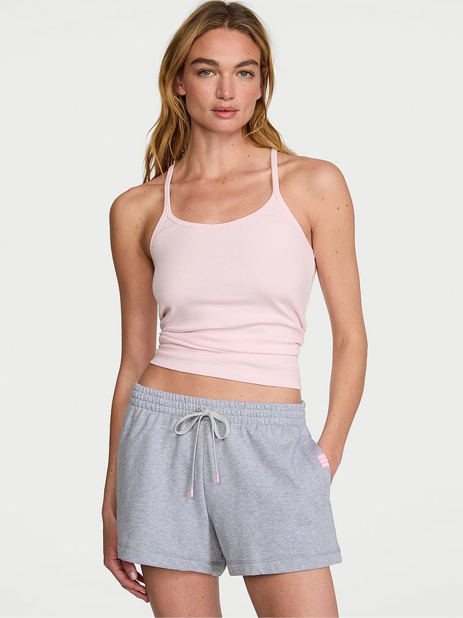 Medium Heather Grey Terry Shorts - Image 1 of 2 Medium Heather Grey Terry Shorts - Image 1 of 2