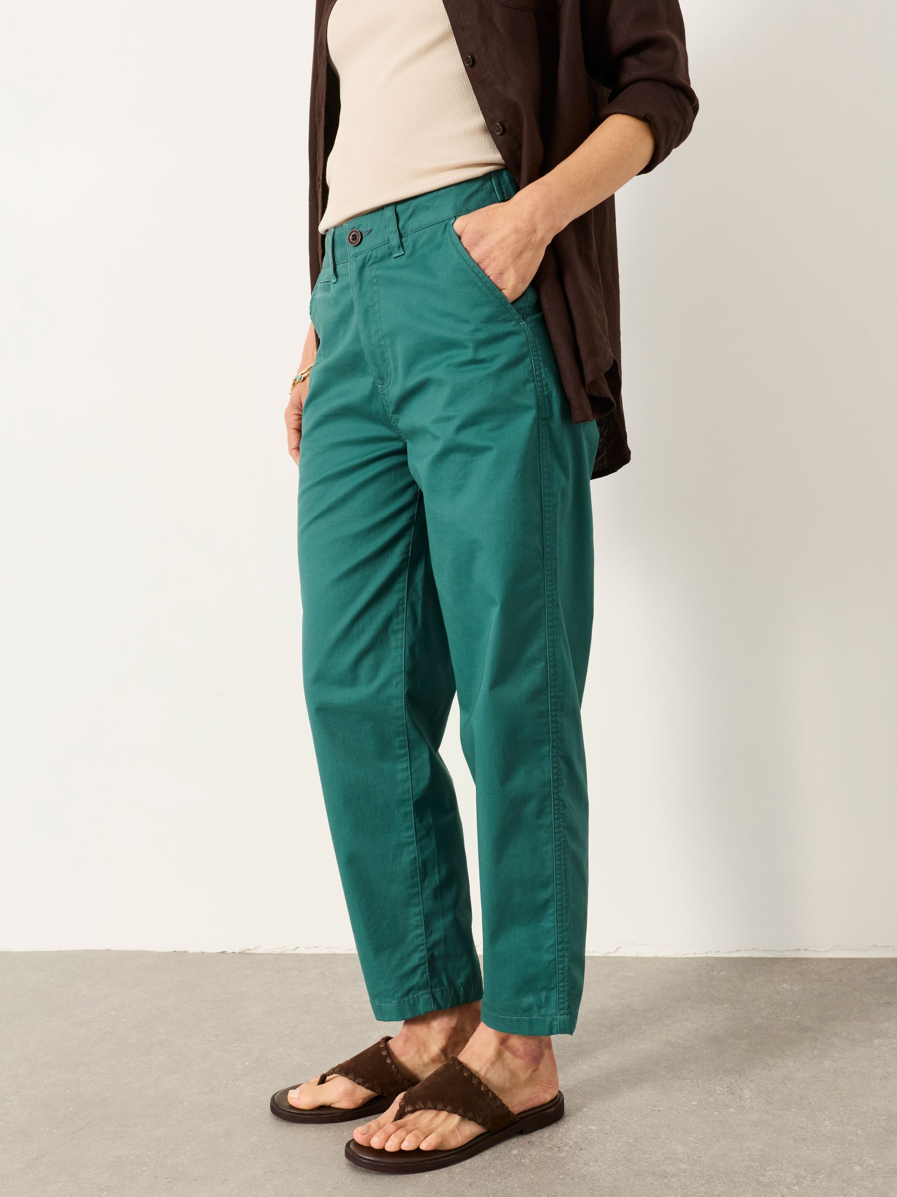 Blazey Teal Blue Tapered Chino Trousers - Image 1 of 6
