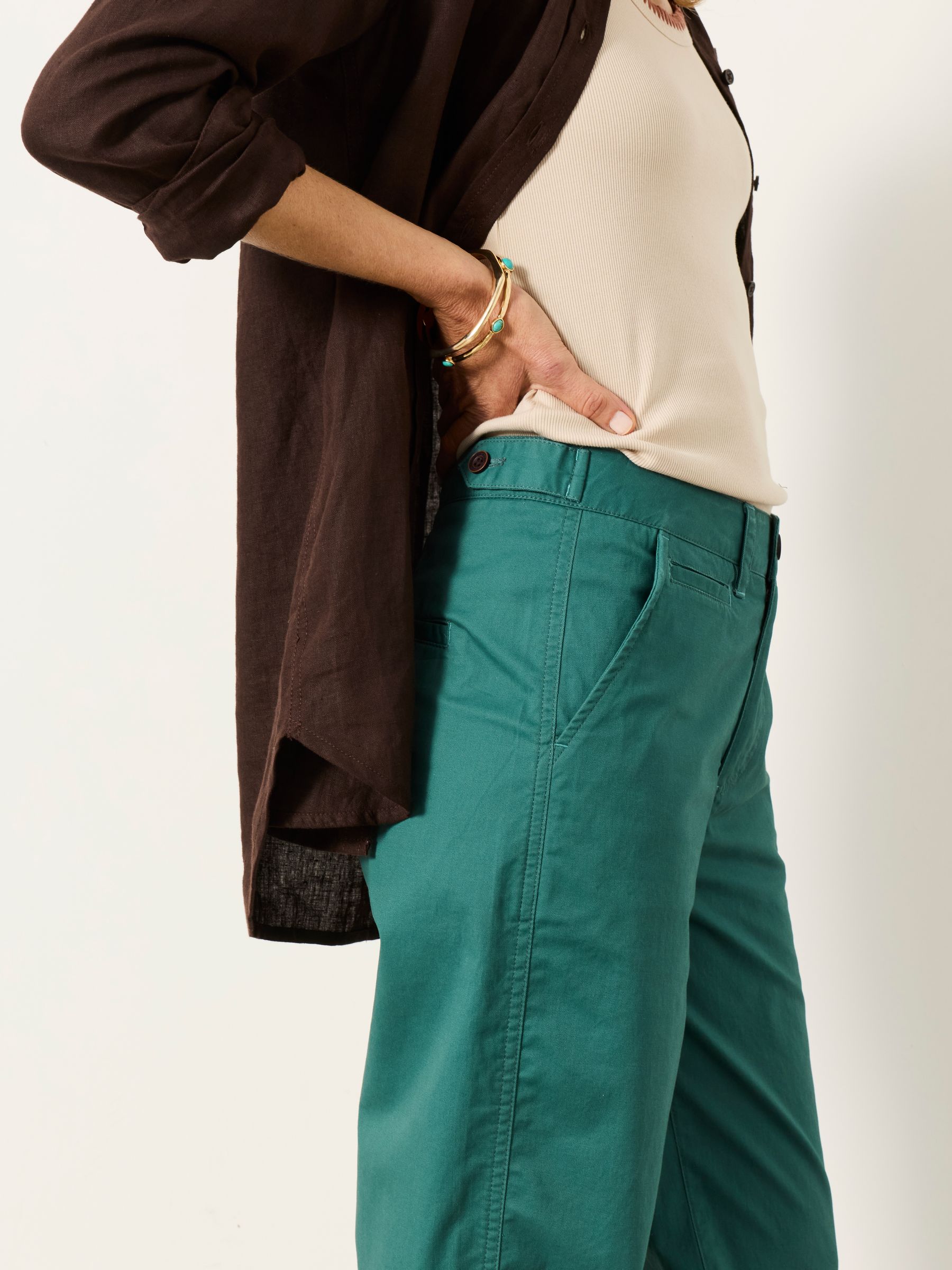 Blazey Teal Blue Tapered Chino Trousers - Image 4 of 6