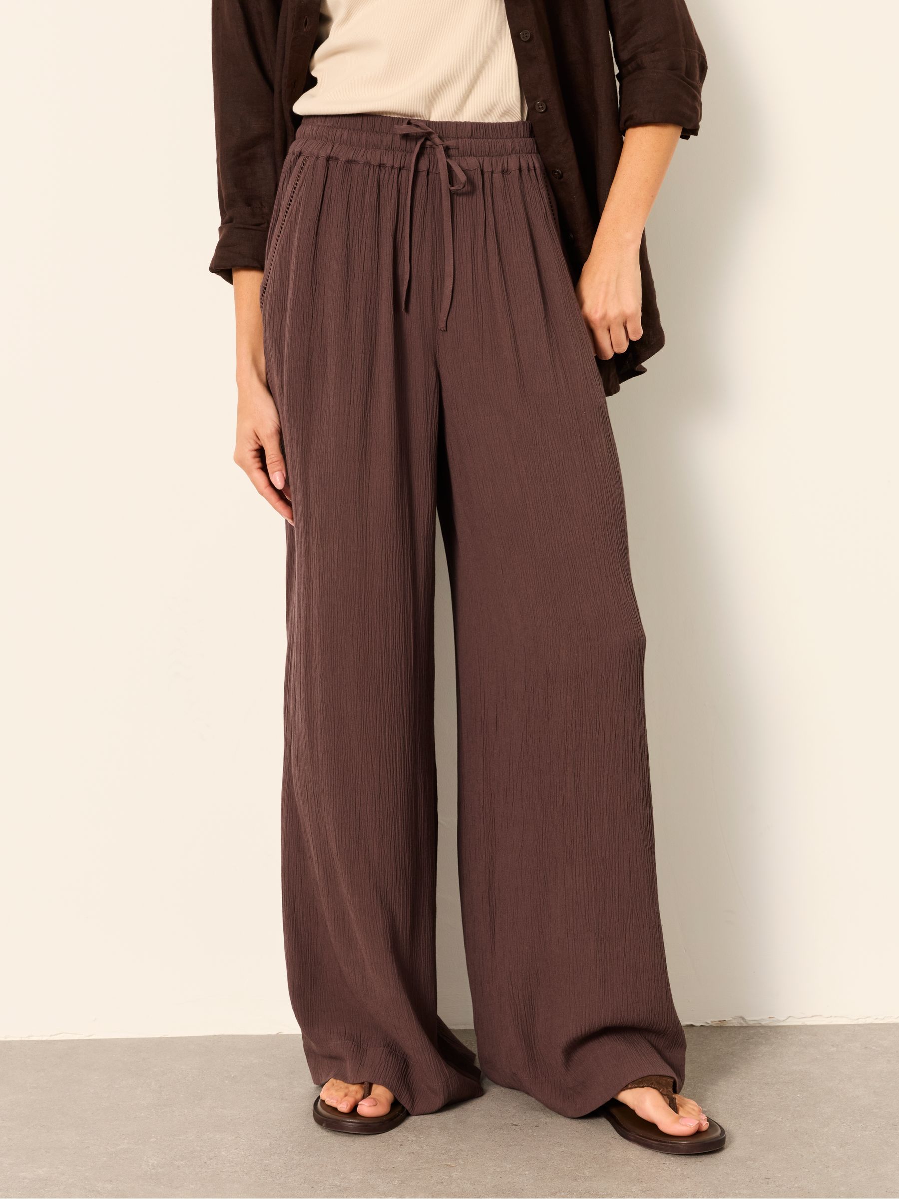 Melissa Chocolate Brown Palazzo Trousers - Image 1 of 7 Melissa Chocolate Brown Palazzo Trousers - Image 1 of 7