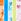 Orange/Blue/Green/Pink Thong 5 Pack Cotton Knickers