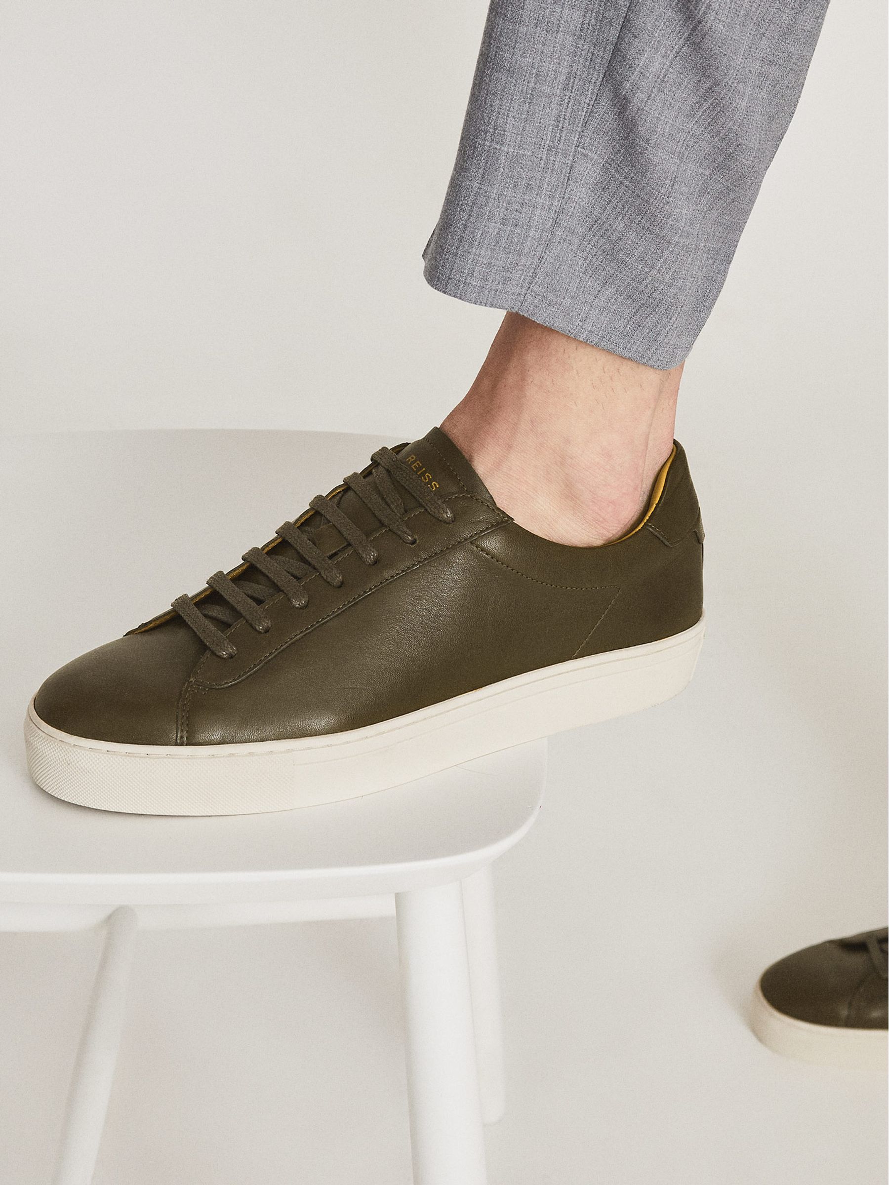 Leather Trainers in Camo - Image 1 of 6