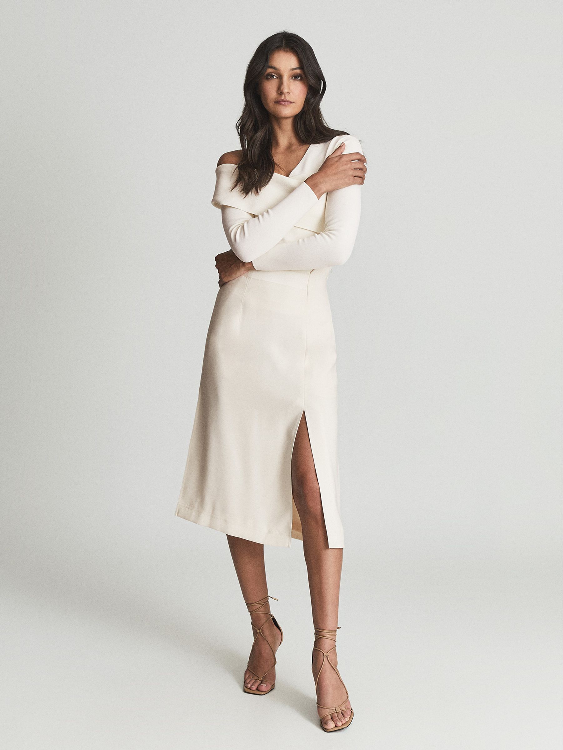 Pencil Skirt in Cream - Image 1 of 6