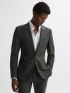 Reiss Forest Green Bold Slim Fit Wool Single Breasted Blazer