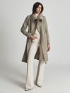 Reiss Taupe Roxi Wool Blend Coat