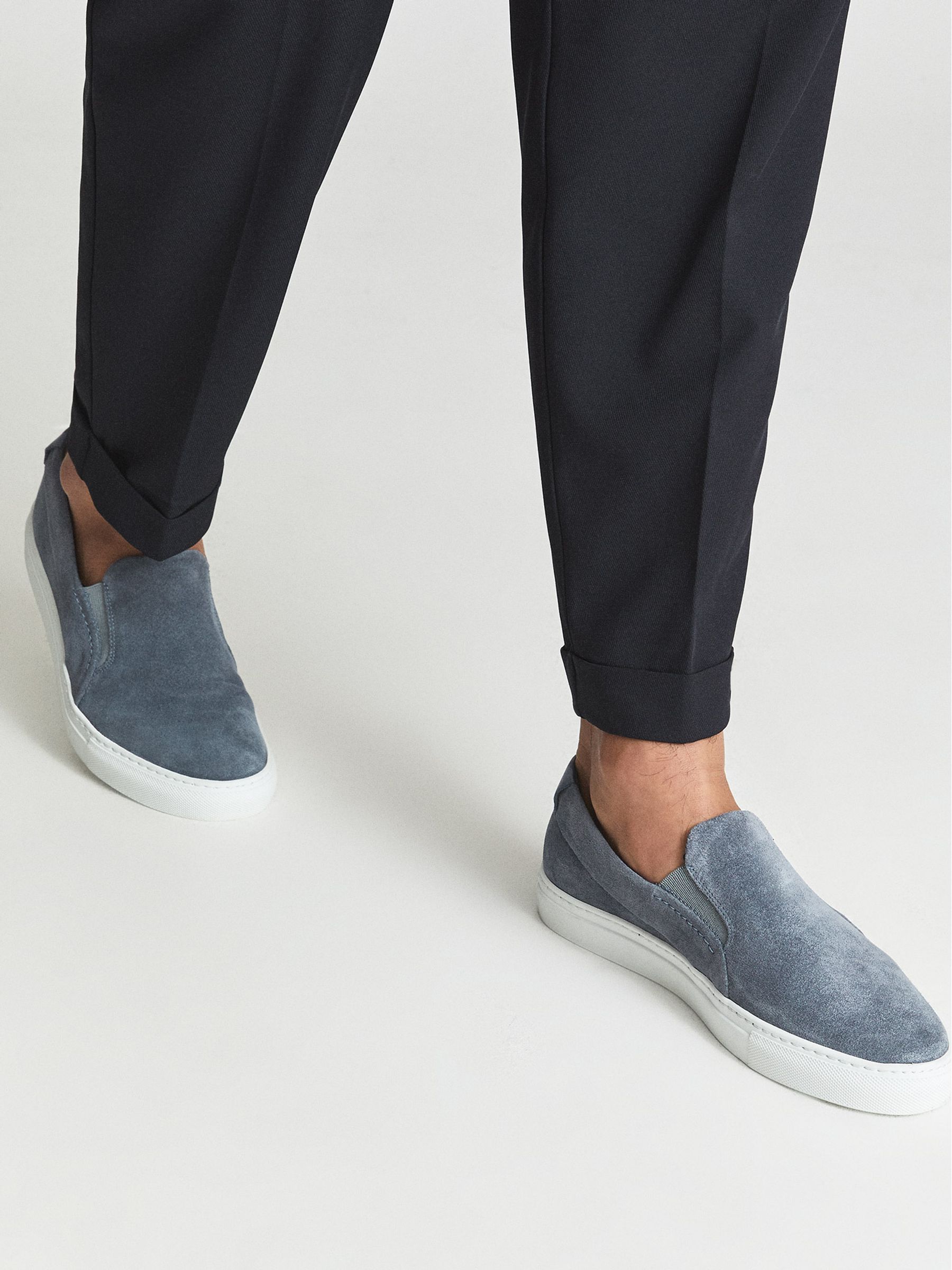 Reiss Luca Suede Slip-On Trainers - REISS