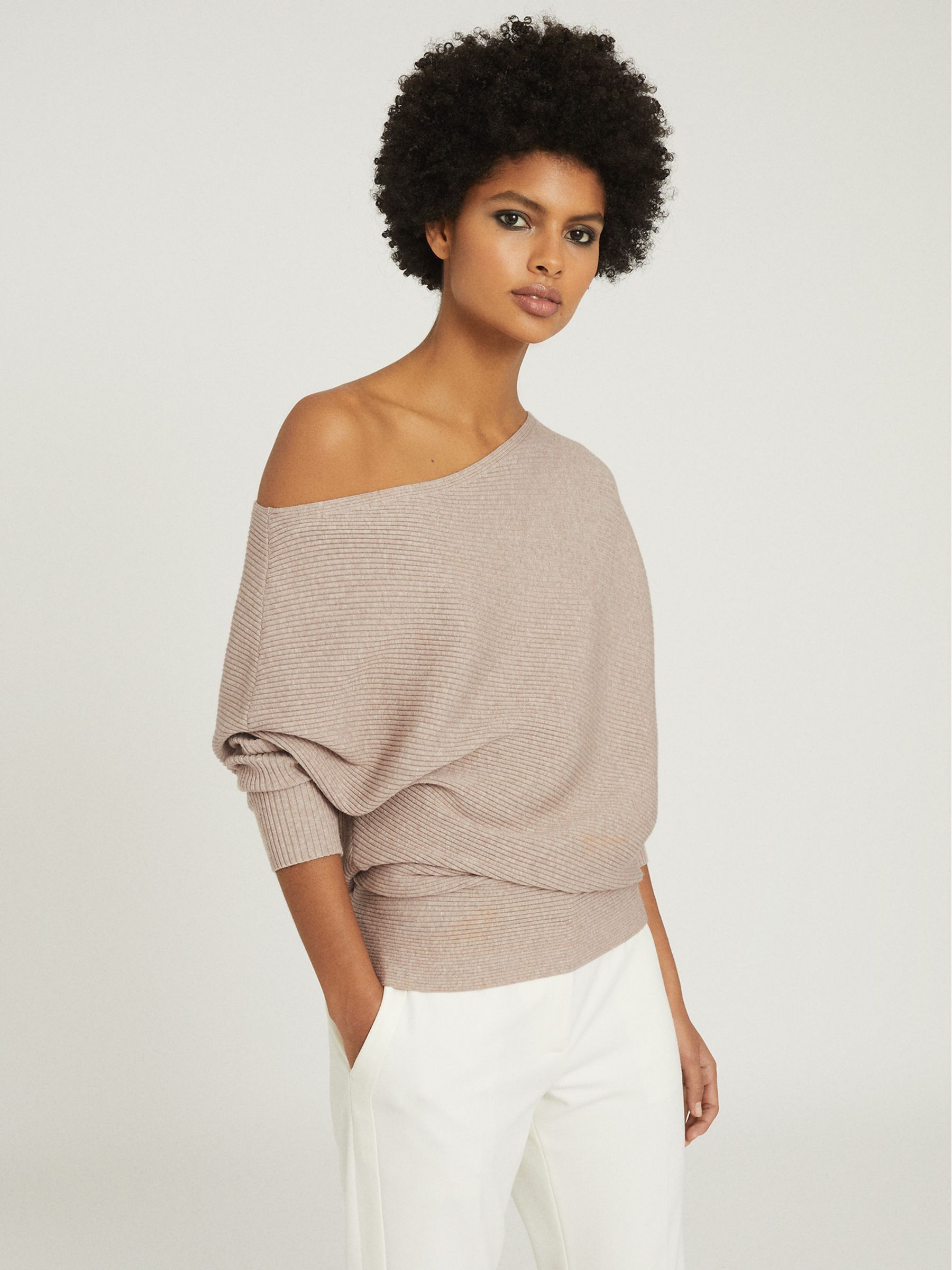 Reiss Lorna Asymmetric Knitted Top REISS