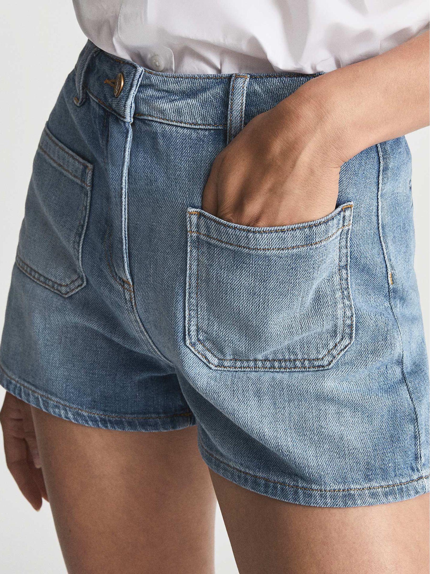 reiss denim shorts