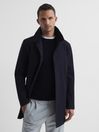 Reiss Navy Perrin Trench With Removable Zip Neck Insert