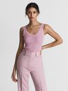 Reiss Pink Sabrina Double Strap Knitted Vest