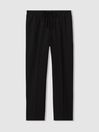 Reiss Black Hailey Tapered Pull On Trousers