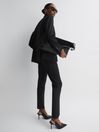 Reiss Black Haisley Wool Blend Tapered Suit Trousers