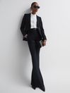 Reiss Black Haisley Petite Tailored Flared Suit Trousers