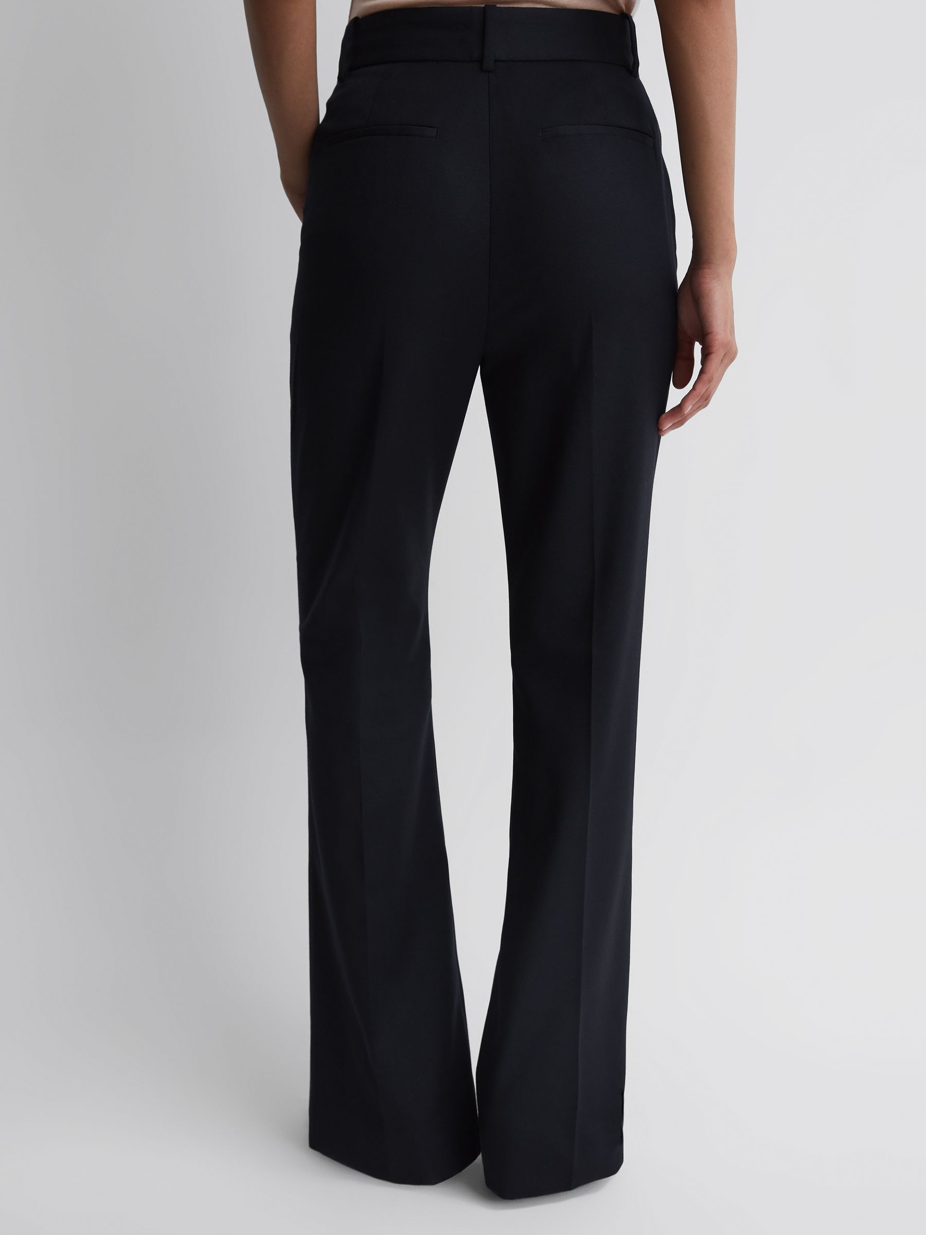 Reiss Navy Haisley Tailored Flared Suit Trousers | REISS USA