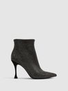 Reiss Black Clement Crystal Point Ankle Boots