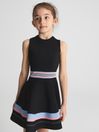 Reiss Black Elsie Junior Knitted Mini Dress