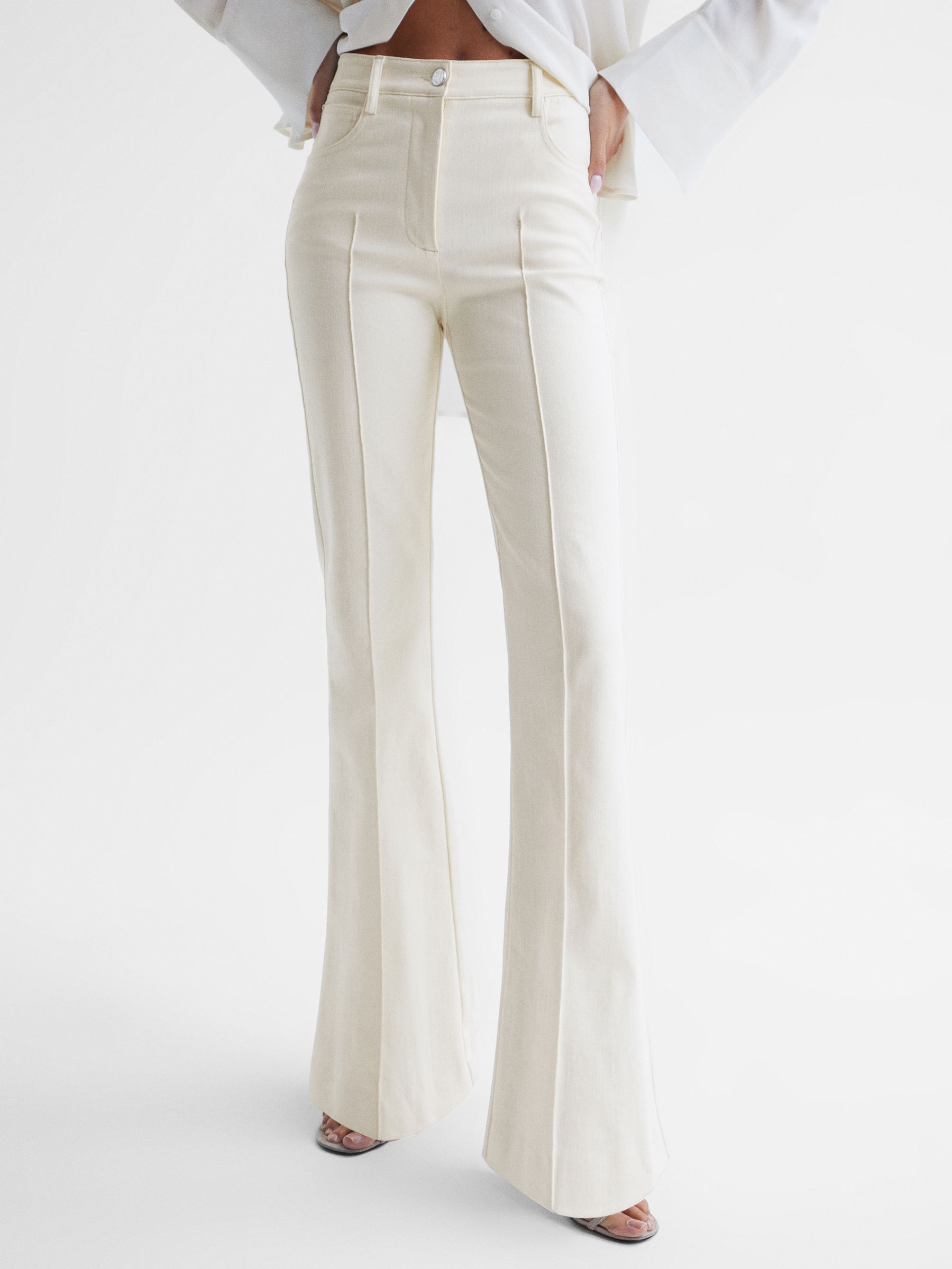 Reiss Florence High Rise Flared Trousers - REISS