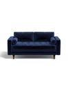 .COM Matt Velvet Navy Blue Scott 2 Seater Sofa
