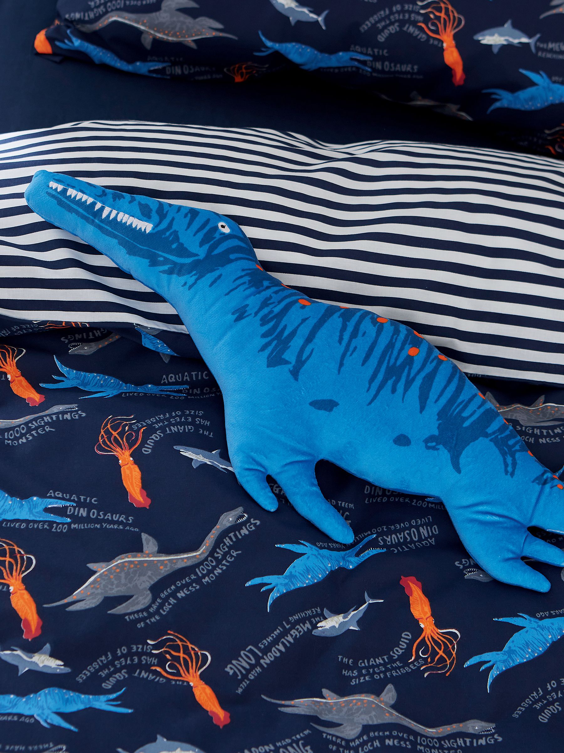 Buy Joules Multi Sea Monsters Velvet Embroidered Cushion from the
