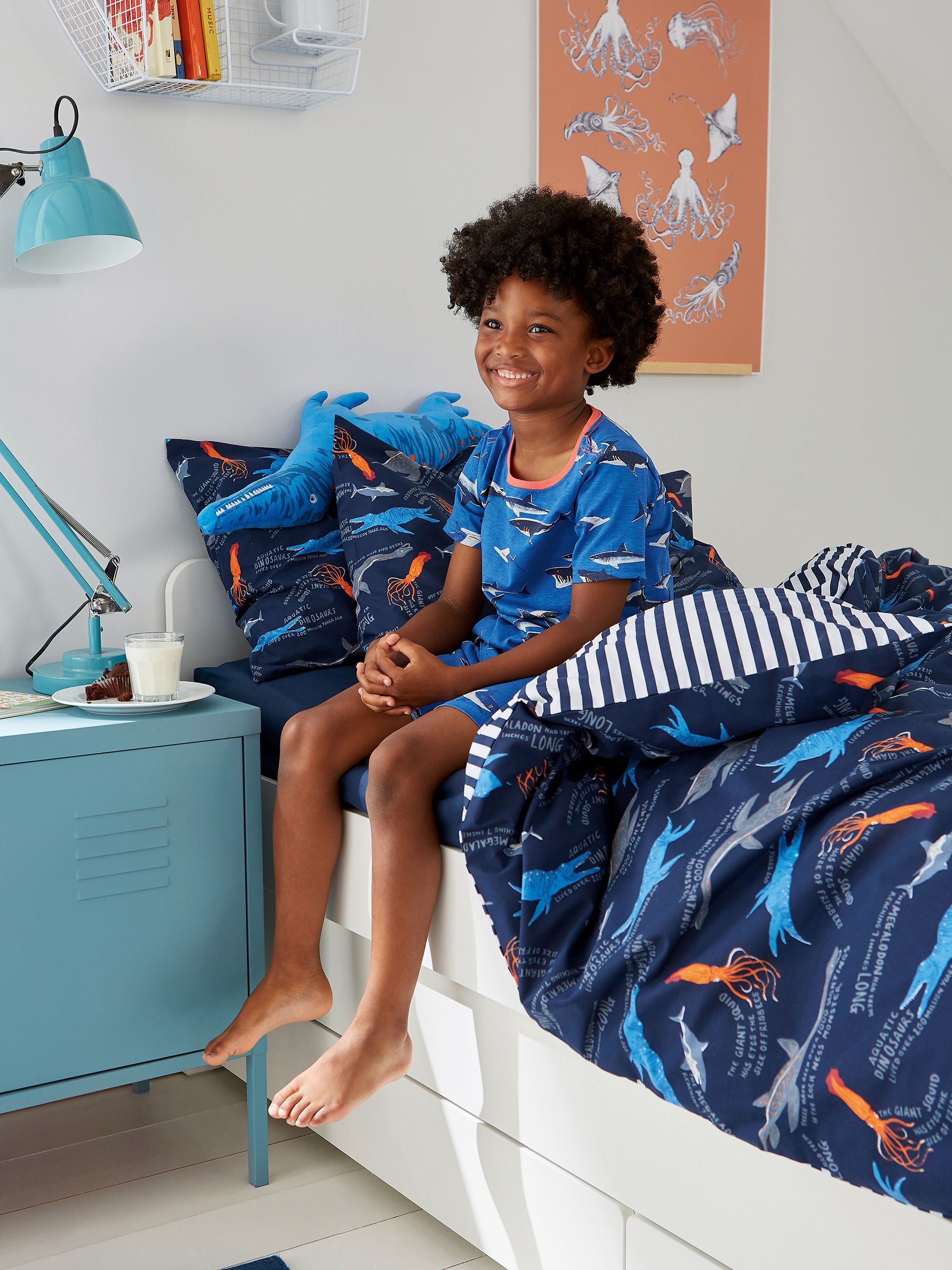 Buy Joules Multi Sea Monsters Velvet Embroidered Cushion from the