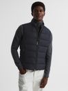 Reiss Navy Sydney Quilted Gilet