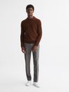 Reiss Rust Renoir Ribbed 100% Cashmere Jumper