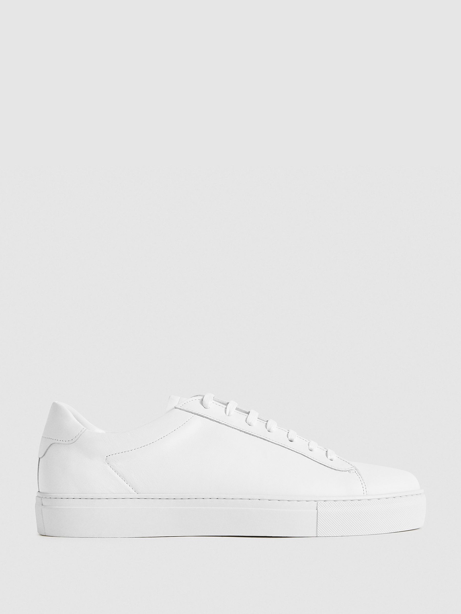 Leather Trainers in White - REISS