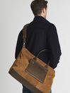 Reiss Tobacco/Chocolate Bellingham Suede Weekender Bag