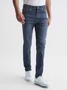 Reiss Washed Indigo James Jersey Slim Fit Washed Jeans