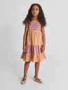 Reiss Orange Elina Junior Stripe Midi Dress