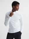 Reiss White Davy Stand Turtle Neck Jersey Top