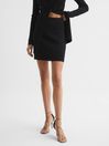 Reiss Black Bea Knitted Co Ord Mini Skirt