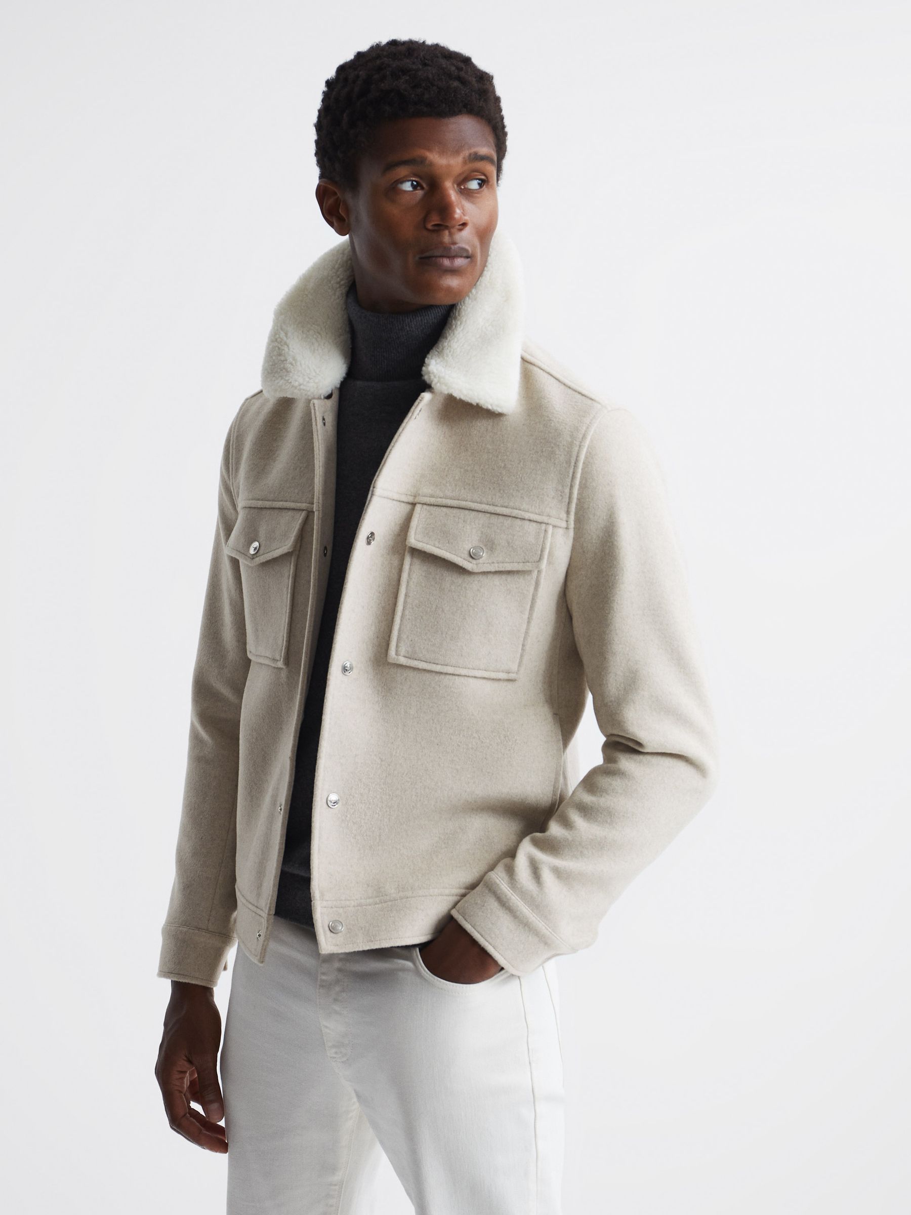 Reiss Jackson Wool Blend Blouson Jacket - REISS