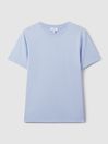 Reiss Soft Blue Bless Cotton Crew Neck T-Shirt