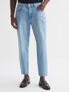 Reiss Washed Blue Portabello Tapered Slim Fit Acid Wash Jeans