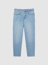 Reiss Washed Blue Portabello Tapered Slim Fit Acid Wash Jeans